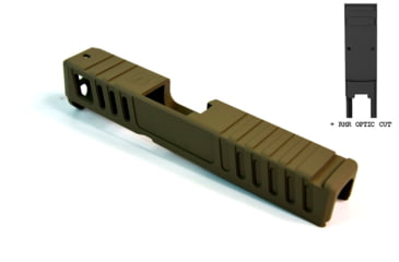 Image of Gun Cuts Juggernaut Slide for Glock 26, Optic Cut, Flat Dark Earth, GC-G26-JUG-FDE-RMR