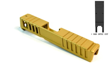 Image of Gun Cuts Juggernaut Slide for Glock 26, Optic Cut, Gold, GC-G26-JUG-GOL-RMR