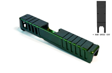 Image of Gun Cuts Juggernaut Slide for Glock 26, Optic Cut, Radioactive Green, GC-G26-JUG-RGR-RMR