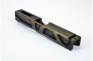 Image of Gun Cuts Roswell Slide for Glock 19, No Optic Cut, Battleworn Gold, GC-G19-ROS-GOLBW-NO