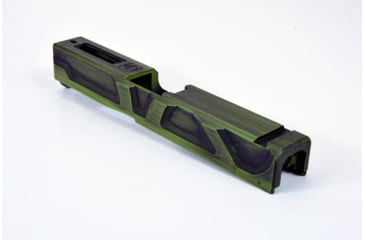 Image of Gun Cuts Roswell Slide for Glock 19, No Optic Cut, Battleworn Zombie Green, GC-G19-ROS-ZGRBW-NO