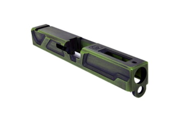 Image of Gun Cuts Roswell Slide for Glock 19, No Optic Cut, Battleworn Zombie Green, GC-G19-ROS-ZGRBW-NO
