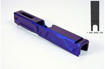 Image of Gun Cuts Roswell Slide for Glock 19, Optic Cut, Arctic Laser Blue, GC-G19-ROS-ALS-RMR