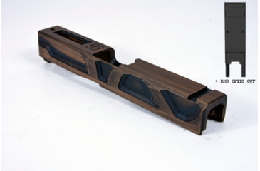 Image of Gun Cuts Roswell Slide for Glock 19, Optic Cut, Battleworn Copper, GC-G19-ROS-COPBW-RMR