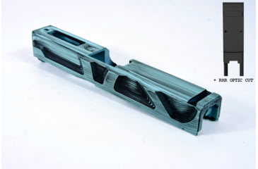 Image of Gun Cuts Roswell Slide for Glock 19, Optic Cut, Battleworn Robbins Egg Blue, GC-G19-ROS-REBBW-RMR