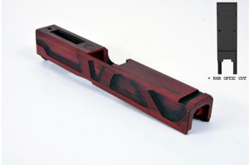 Image of Gun Cuts Roswell Slide for Glock 19, Optic Cut, Battleworn USMC Red, GC-G19-ROS-UREBW-RMR