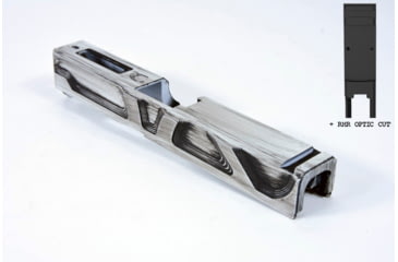 Image of Gun Cuts Roswell Slide for Glock 19, Optic Cut, Battleworn White, GC-G19-ROS-SWHBW-RMR