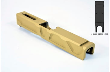 Image of Gun Cuts Roswell Slide for Glock 19, Optic Cut, Gold, GC-G19-ROS-GOL-RMR