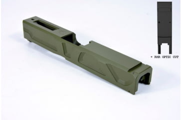 Image of Gun Cuts Roswell Slide for Glock 19, Optic Cut, Noveske Bazooka Green, GC-G19-ROS-NBG-RMR