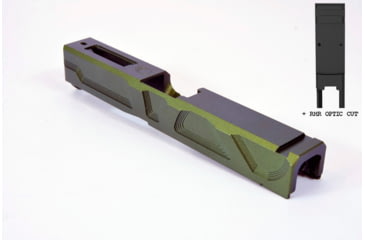 Image of Gun Cuts Roswell Slide for Glock 19, Optic Cut, Radioactive Green, GC-G19-ROS-RGR-RMR
