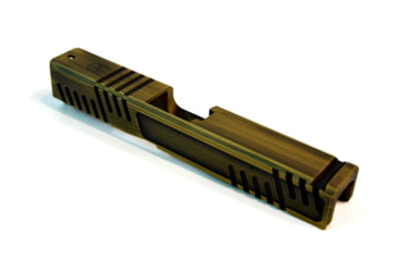 Image of Gun Cuts Shift Slide for Glock 19, No Optic Cut, Battleworn Gold, GC-G19-SHF-GOLBW-NO