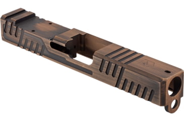 Image of Gun Cuts Shift Slide for Glock 19, Optic Cut, Battleworn Copper, GC-G19-SHF-COPBW-RMR
