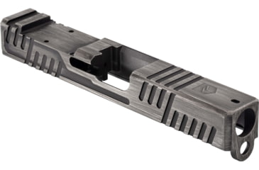 Image of Gun Cuts Shift Slide for Glock 19, Optic Cut, Battleworn Silver, GC-G19-SHF-CSIBW-RMR