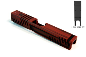 Image of Gun Cuts Shift Slide for Glock 19, Optic Cut, Battleworn USMC Red, GC-G19-SHF-UREBW-RMR