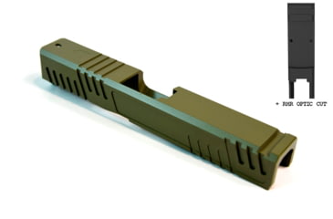 Image of Gun Cuts Shift Slide for Glock 19, Optic Cut, Noveske Bazooka Green, GC-G19-SHF-NBG-RMR