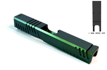 Image of Gun Cuts Shift Slide for Glock 19, Optic Cut, Radioactive Green, GC-G19-SHF-RGR-RMR