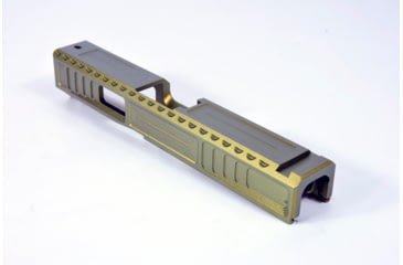 Image of Gun Cuts Viper Slide for Glock 19, No Optic Cut, Leprechaun Gold, GC-G19-VIP-LGO-NO
