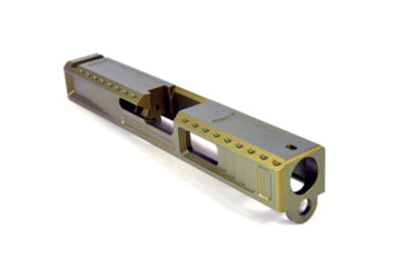 Image of Gun Cuts Viper Slide for Glock 19, No Optic Cut, Leprechaun Gold, GC-G19-VIP-LGO-NO