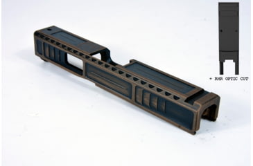 Image of Gun Cuts Viper Slide for Glock 19, Optic Cut, Battleworn Copper, GC-G19-VIP-COPBW-RMR