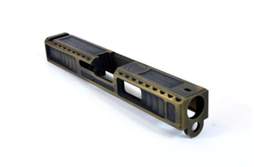Image of Gun Cuts Viper Slide for Glock 19, Optic Cut, Battleworn Gold, GC-G19-VIP-GOLBW-RMR