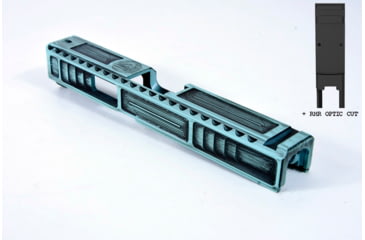 Image of Gun Cuts Viper Slide for Glock 19, Optic Cut, Battleworn Robbins Egg Blue, GC-G19-VIP-REBBW-RMR