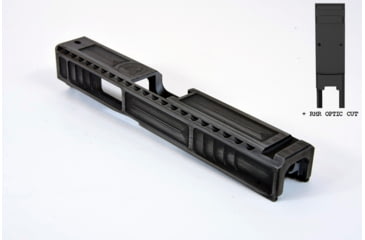 Image of Gun Cuts Viper Slide for Glock 19, Optic Cut, Battleworn Silver, GC-G19-VIP-CSIBW-RMR