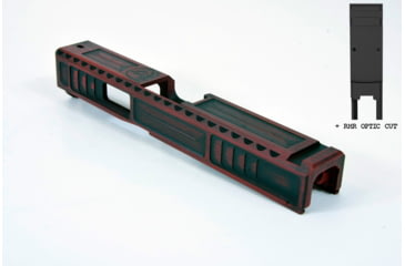 Image of Gun Cuts Viper Slide for Glock 19, Optic Cut, Battleworn USMC Red, GC-G19-VIP-UREBW-RMR