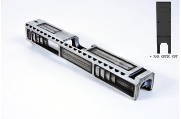 Image of Gun Cuts Viper Slide for Glock 19, Optic Cut, Battleworn White, GC-G19-VIP-SWHBW-RMR