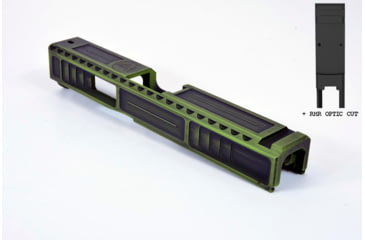 Image of Gun Cuts Viper Slide for Glock 19, Optic Cut, Battleworn Zombie Green, GC-G19-VIP-ZGRBW-RMR