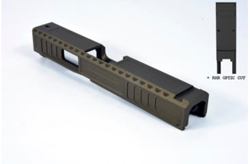 Image of Gun Cuts Viper Slide for Glock 19, Optic Cut, Burnt Bronze, GC-G19-VIP-BBR-RMR