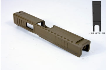 Image of Gun Cuts Viper Slide for Glock 19, Optic Cut, Coyote Tan, GC-G19-VIP-CTA-RMR