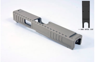 Image of Gun Cuts Viper Slide for Glock 19, Optic Cut, Desert Sand, GC-G19-VIP-DSA-RMR