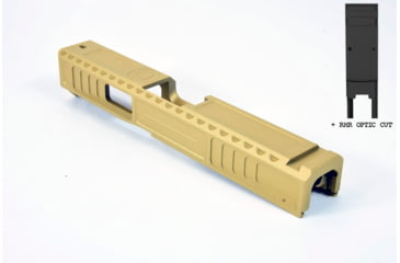 Image of Gun Cuts Viper Slide for Glock 19, Optic Cut, Gold, GC-G19-VIP-GOL-RMR