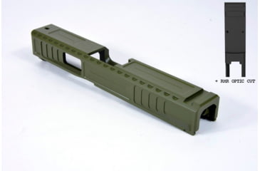Image of Gun Cuts Viper Slide for Glock 19, Optic Cut, Noveske Bazooka Green, GC-G19-VIP-NBG-RMR