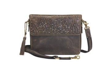 Image of Gun Tote'n Mamas Concealed Carry Clutch Purse, Distressed Leather, Brown, GTM-CZY/22