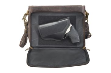 Image of Gun Tote'n Mamas Concealed Carry Clutch Purse, Distressed Leather, Brown, GTM-CZY/22