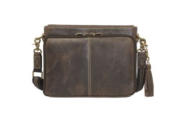 Image of Gun Tote'n Mamas Concealed Carry Clutch Purse, Distressed Leather, Brown, GTM-CZY/22