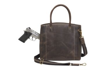 Image of Gun Tote'n Mamas Concealed Carry Distressed Buffalo Leather Town Tote Purse, Brown, GTM-CZY/51