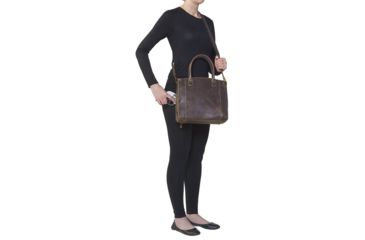 Image of Gun Tote'n Mamas Concealed Carry Distressed Buffalo Leather Town Tote Purse, Brown, GTM-CZY/51