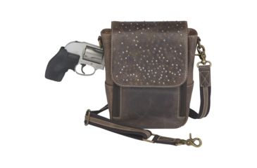 Image of Gun Tote'n Mamas Concealed Carry Distressed Leather Cross Body Satchel, Brown, GTM-CZY/80