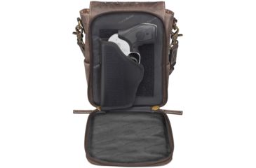 Image of Gun Tote'n Mamas Concealed Carry Distressed Leather Cross Body Satchel, Brown, GTM-CZY/80