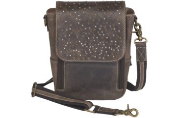 Image of Gun Tote'n Mamas Concealed Carry Distressed Leather Cross Body Satchel, Brown, GTM-CZY/80