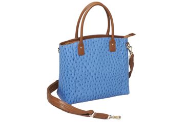 Image of Gun Tote'n Mamas Ostrich Debossed Cowhide Purse, Blue 290621