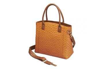 Image of Gun Tote'n Mamas Ostrich Debossed Cowhide Purse, Orange 290622