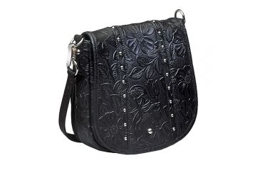 Image of Gun Tote'n Mamas Simple Bling Tooled Leather Bag, Black 290587