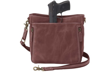 Image of Gun Toten Mamas Distressed Leather Slim X-Body RFID Purse - Womens, Red, GTM-CZY-98/RED