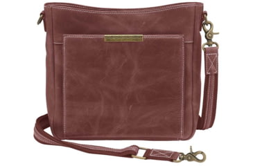 Image of Gun Toten Mamas Distressed Leather Slim X-Body RFID Purse - Womens, Red, GTM-CZY-98/RED