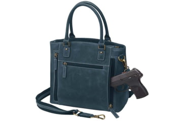 Image of Gun Toten Mamas Distressed Leather Town Tote - Womens, Blue, GTM-CZY-51/BLUE