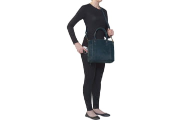 Image of Gun Toten Mamas Distressed Leather Town Tote - Womens, Blue, GTM-CZY-51/BLUE