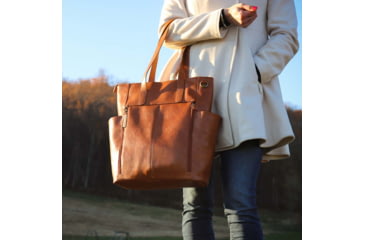Image of Gun Toten Mamas Oversized Leather RFID Travel Tote - Womens, Tan, GTM-107/TN